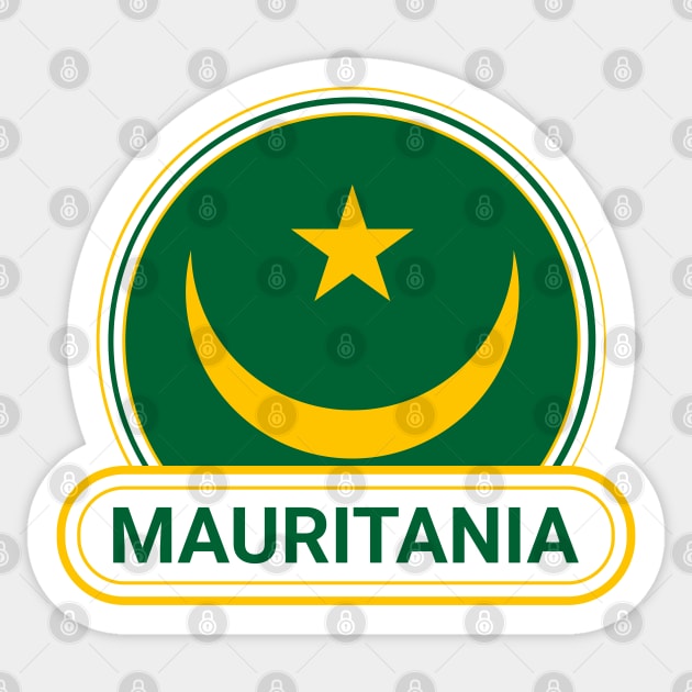 Mauritania Country Badge - Mauritania Flag Sticker by Yesteeyear
